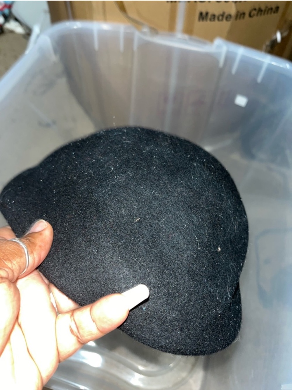Dockers Black Felt Newsboy Cap